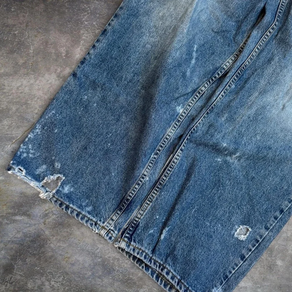 Vintage Tommy Hilfiger Distressed Thrashed Blue Jeans Mens 36x31.5 Skater Grunge